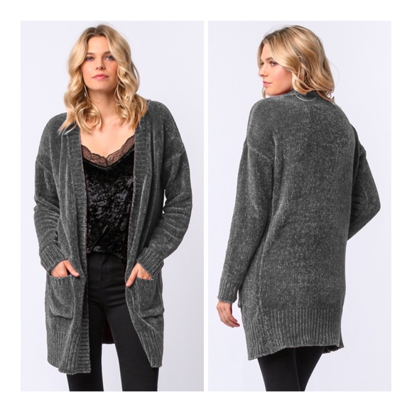 chunky chenille cardigan